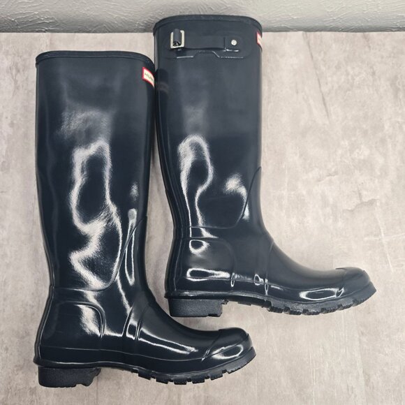 Hunter Knee High Rainboot Womens Size 9 Blue Outdoor Rubber Snow Rain Booties - Picture 5 of 13